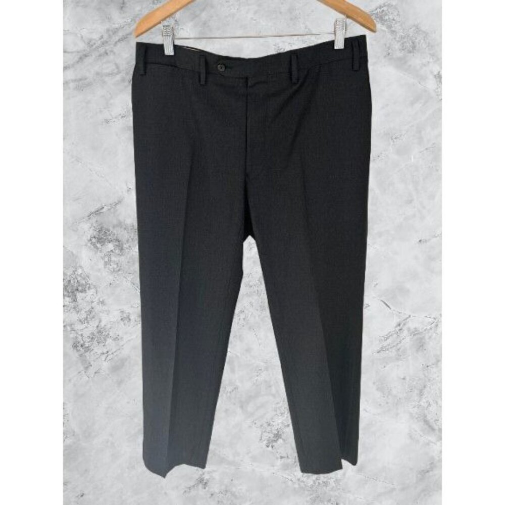 PAUL STUART Trousers Wool Suit Pants in Gray Black Size 34/26